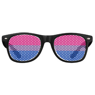SlipperyJoe's Bisexual Pride Flag colours magenta  Retro Sunglasses