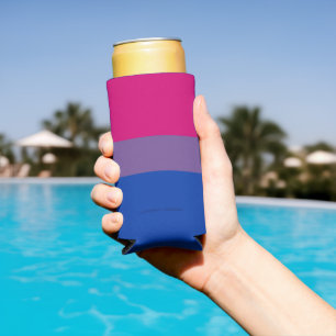 SlipperyJoe's Bisexual Pride Flag colours magenta Seltzer Can Cooler