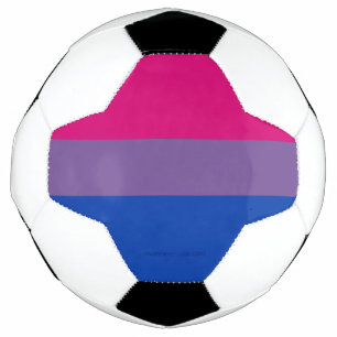 SlipperyJoe's Bisexual Pride Flag colours magenta  Soccer Ball