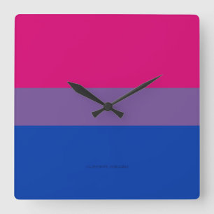 SlipperyJoe's Bisexual Pride Flag colours magenta Square Wall Clock