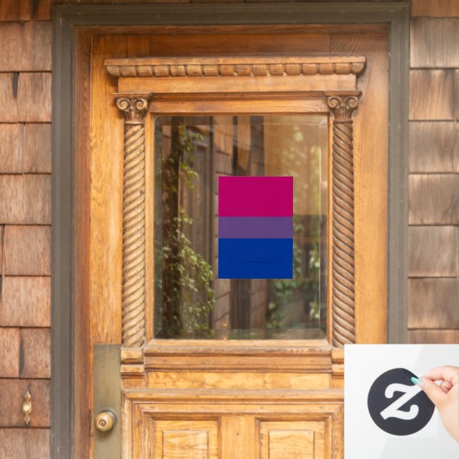 SlipperyJoe's Bisexual Pride Flag colours magenta  Window Cling (Home Door)
