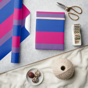 SlipperyJoe's Bisexual Pride Flag colours magenta Wrapping Paper