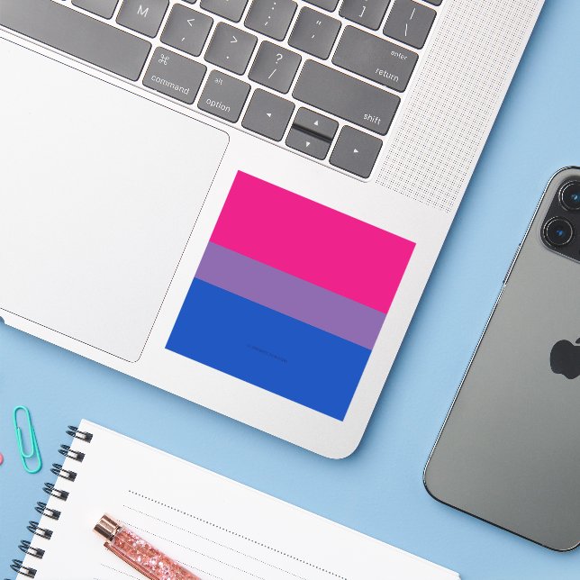 SlipperyJoe's Bisexual Pride Flag lavender-pink bl (Laptop w/ iPhone)