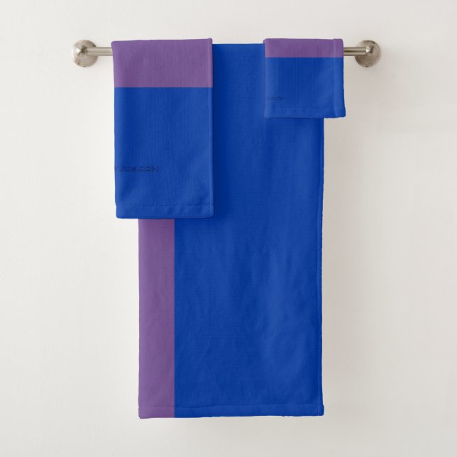 SlipperyJoe's Bisexual Pride Flag lavender-pink bl Bath Towel Set (Insitu)