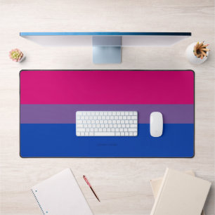 SlipperyJoe's Bisexual Pride Flag lavender-pink bl Desk Mat