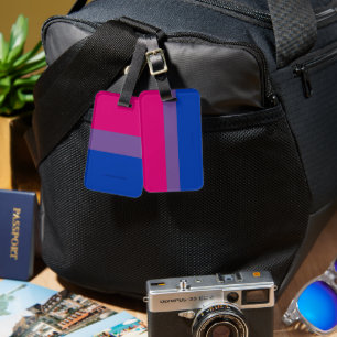SlipperyJoe's Bisexual Pride Flag lavender-pink bl Luggage Tag