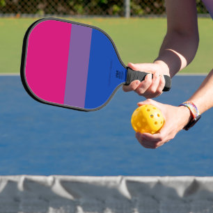SlipperyJoe's Bisexual Pride Flag lavender-pink bl Pickleball Paddle