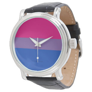 SlipperyJoe's Bisexual Pride Flag lavender-pink bl Watch