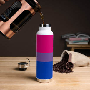 SlipperyJoe's Bisexual Pride Flag lavender-pink bl Water Bottle