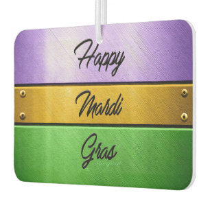 SlipperyJoe's bold Mardi Gras theme purple gold gr Air Freshener