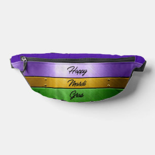 SlipperyJoe's bold Mardi Gras theme purple gold gr Fanny Pack
