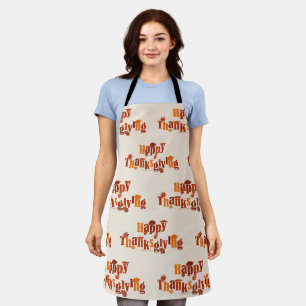 SlipperyJoe's bright festive Thanksgiving graphic Apron
