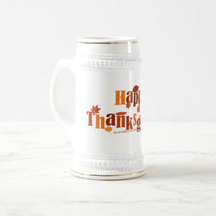 SlipperyJoe's bright festive Thanksgiving graphic Beer Stein