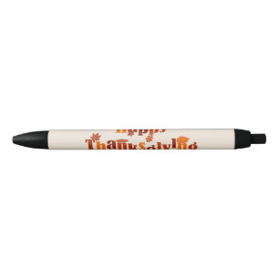 SlipperyJoe's bright festive Thanksgiving graphic Black Ink Pen