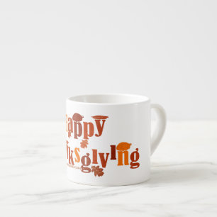 SlipperyJoe's bright festive Thanksgiving graphic  Espresso Cup