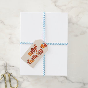 SlipperyJoe's bright festive Thanksgiving graphic Gift Tags