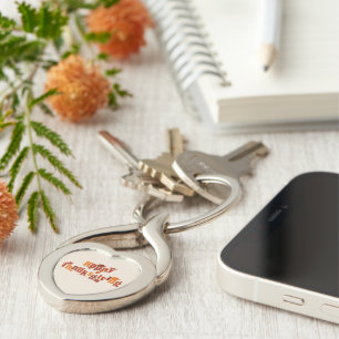 SlipperyJoe's bright festive Thanksgiving graphic Keychain