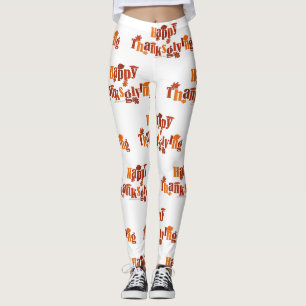 SlipperyJoe's bright festive Thanksgiving graphic Leggings
