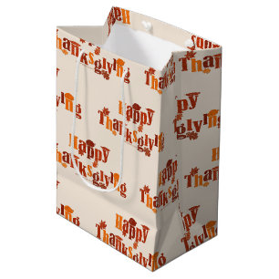 SlipperyJoe's bright festive Thanksgiving graphic  Medium Gift Bag