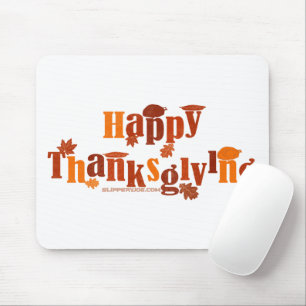 SlipperyJoe's bright festive Thanksgiving graphic Mouse Pad