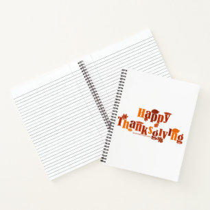 SlipperyJoe's bright festive Thanksgiving graphic Notebook