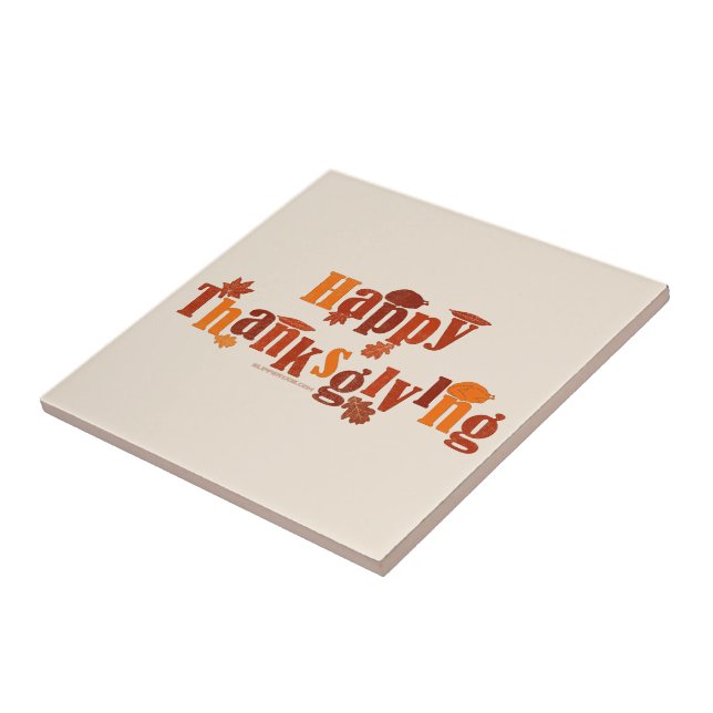 SlipperyJoe's bright festive Thanksgiving graphic  Tile (Side)