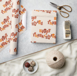 SlipperyJoe's bright festive Thanksgiving graphic Wrapping Paper