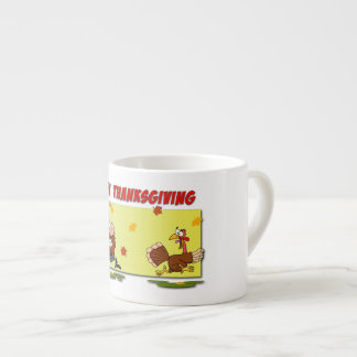 SlipperyJoe's bright playful Thanksgiving cartoon  Espresso Cup