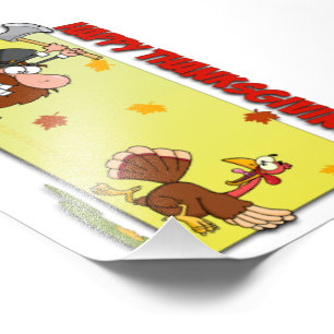 SlipperyJoe's bright playful Thanksgiving cartoon Photo Print