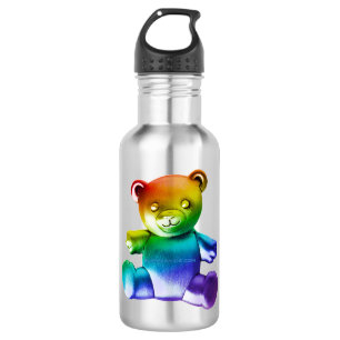 SlipperyJoe's brushed metal teddy bear smooth grad 532 Ml Water Bottle
