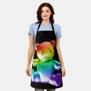 SlipperyJoe's brushed metal teddy bear smooth grad Apron