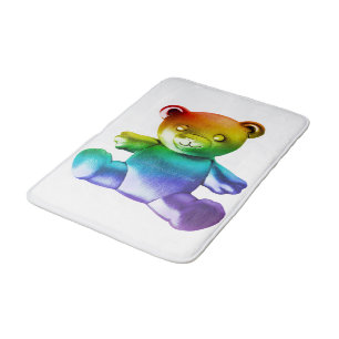 SlipperyJoe's brushed metal teddy bear smooth grad Bath Mat