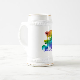 SlipperyJoe's brushed metal teddy bear smooth grad Beer Stein