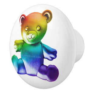 SlipperyJoe's brushed metal teddy bear smooth grad Ceramic Knob