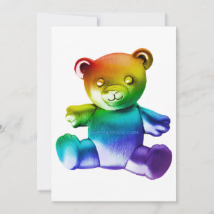 SlipperyJoe's brushed metal teddy bear smooth grad Holiday Card