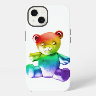SlipperyJoe's brushed metal teddy bear smooth grad iPhone 13 Case