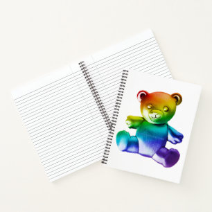 SlipperyJoe's brushed metal teddy bear smooth grad Notebook