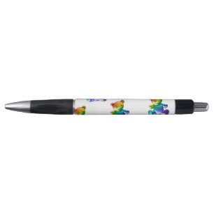 SlipperyJoe's brushed metal teddy bear smooth grad Pen