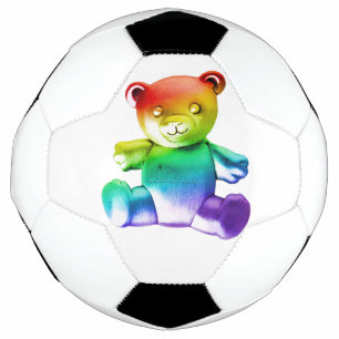 SlipperyJoe's brushed metal teddy bear smooth grad Soccer Ball