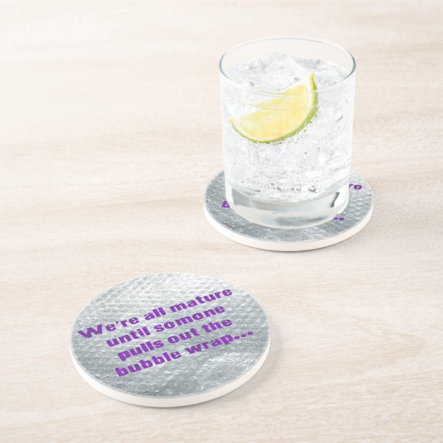 SlipperyJoe's Bubble Wrap popping funny saying pur Coaster (Side)