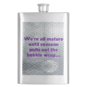 SlipperyJoe's Bubble Wrap popping funny saying pur Hip Flask