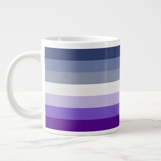 SlipperyJoe's Butch Lesbian Pride Flag represent b Large Coffee Mug (Left)