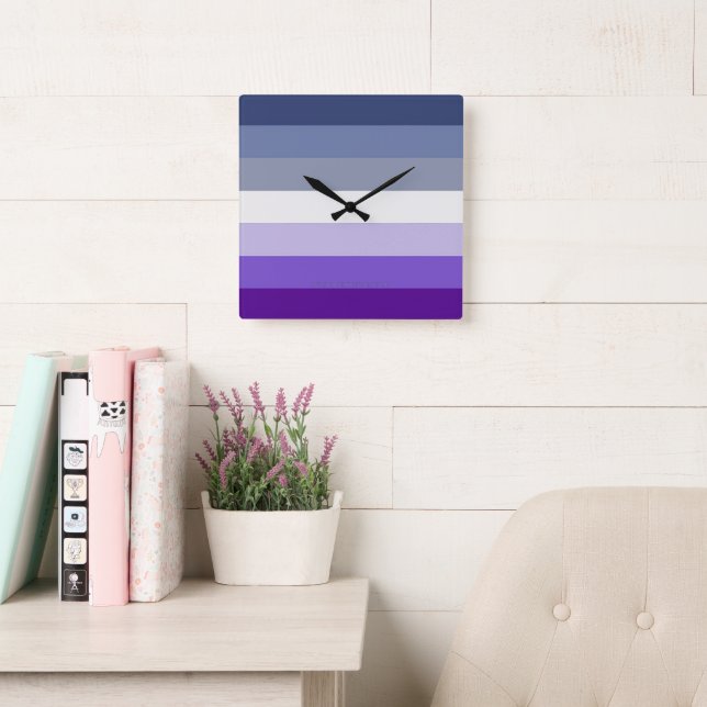 SlipperyJoe's Butch Lesbian Pride Flag represent b Square Wall Clock (Reading Room)