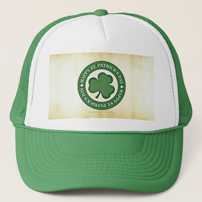 SlipperyJoe's celebrating Saint Patrick's Day Iris Trucker Hat (Front)