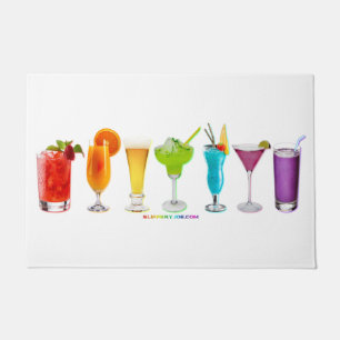 SlipperyJoe's Cheers alcohol cocktail pride neon c Doormat