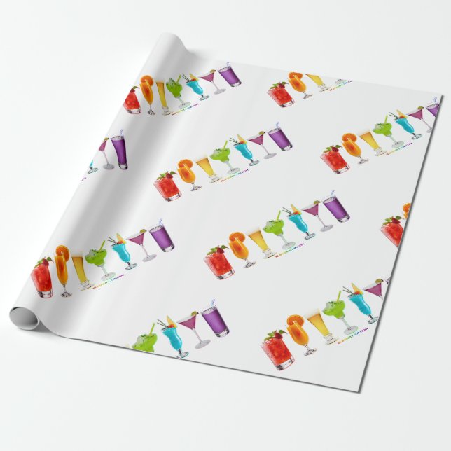 SlipperyJoe's cheers alcohol cocktails LGBTQIA gay Wrapping Paper (Unrolled)