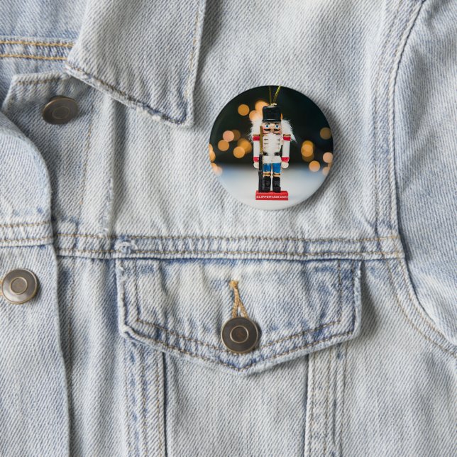 SlipperyJoe's Christmas classic nutcracker ornamen 2 Inch Round Button (In Situ)