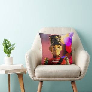 SlipperyJoe's Christmas classic toy soldier friend Throw Pillow