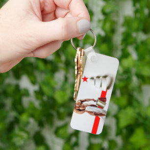 SlipperyJoe's Christmas shopping white paper spira Keychain