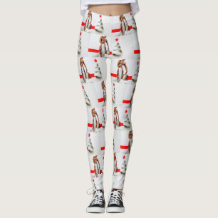SlipperyJoe's Christmas shopping white paper spira Leggings
